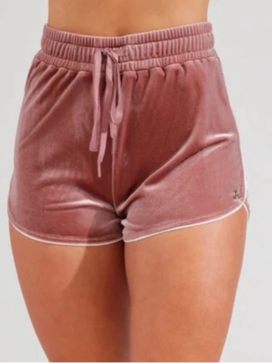 Buffbunny Collection Pants - BuffBunny Velvet Athletic Shorts - Dusty Rose Pink Size M